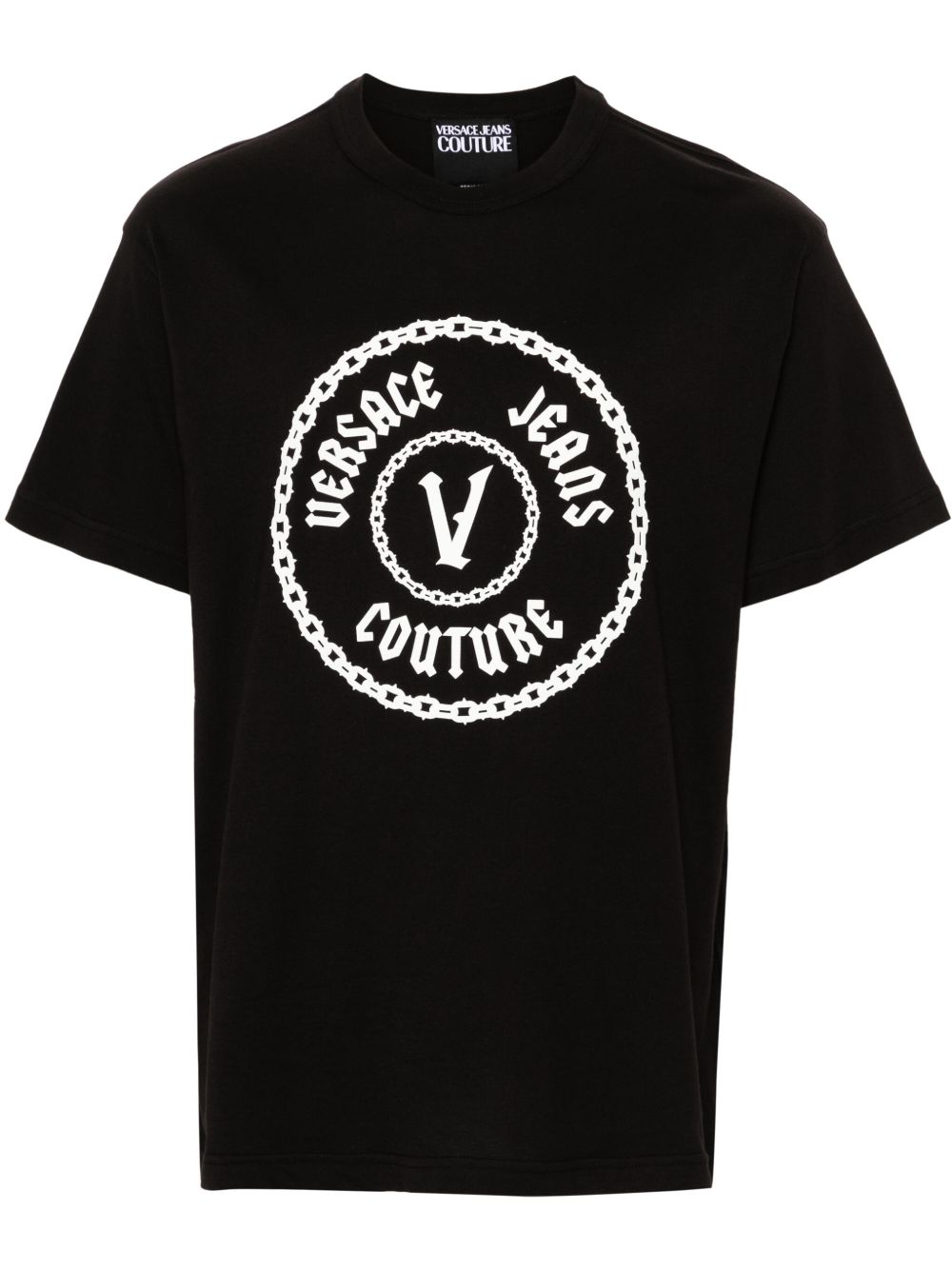 Versace Jeans Couture 凸纹logo棉T恤 - 黑色