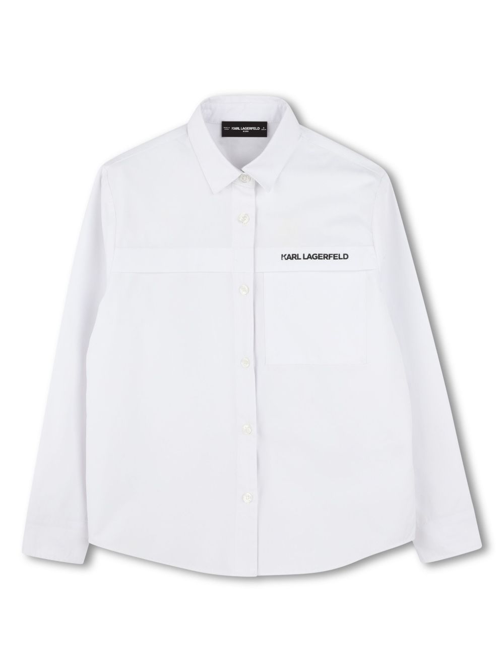 Karl Lagerfeld Kids logo印花衬衫 - 白色