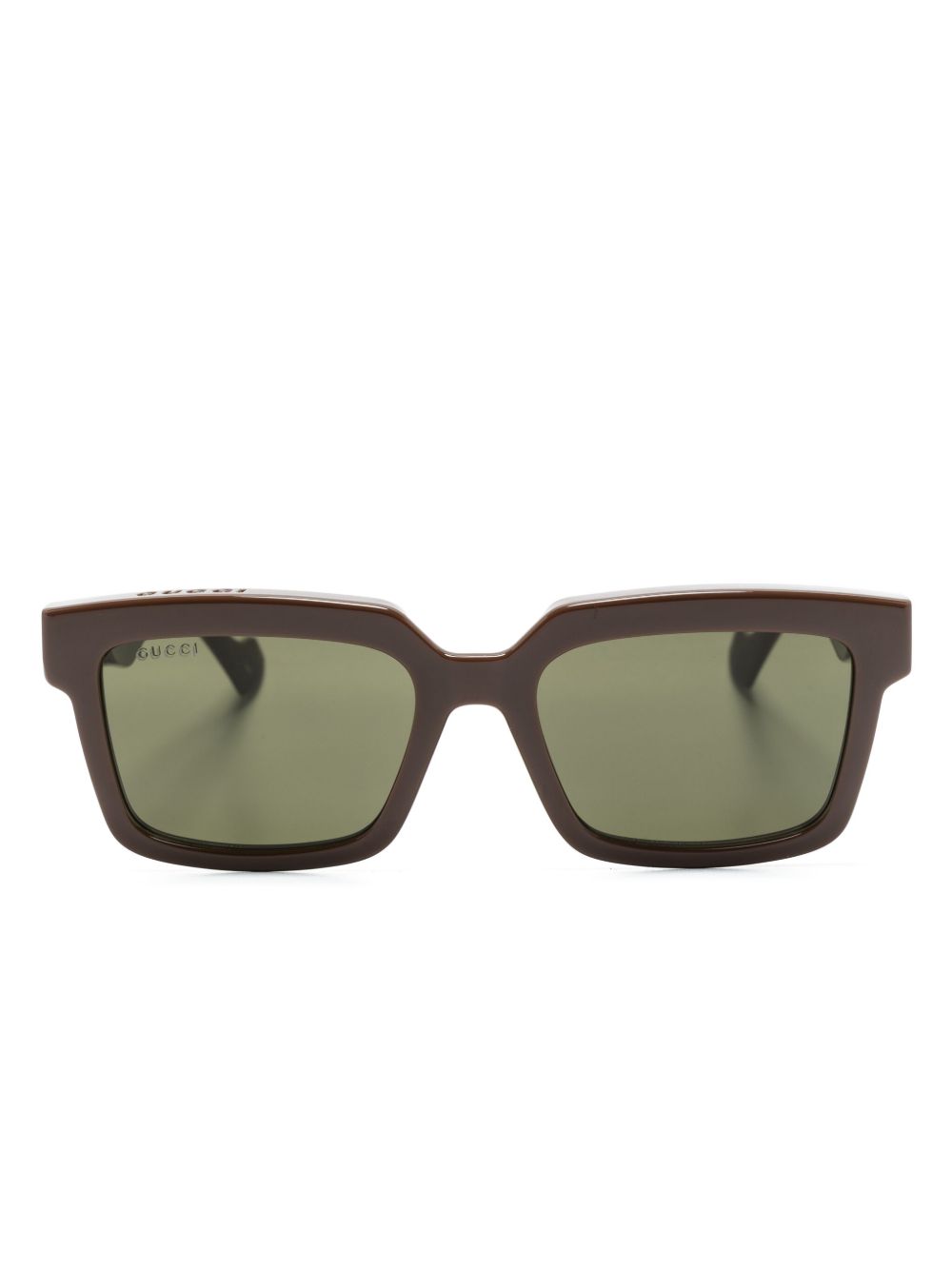 Gucci Eyewear 可拆卸镜片方形镜框太阳眼镜 - 褐色