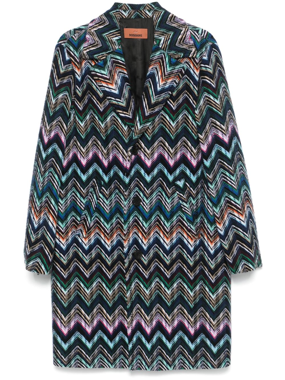 Missoni 人字纹图案针织外套 - 蓝色
