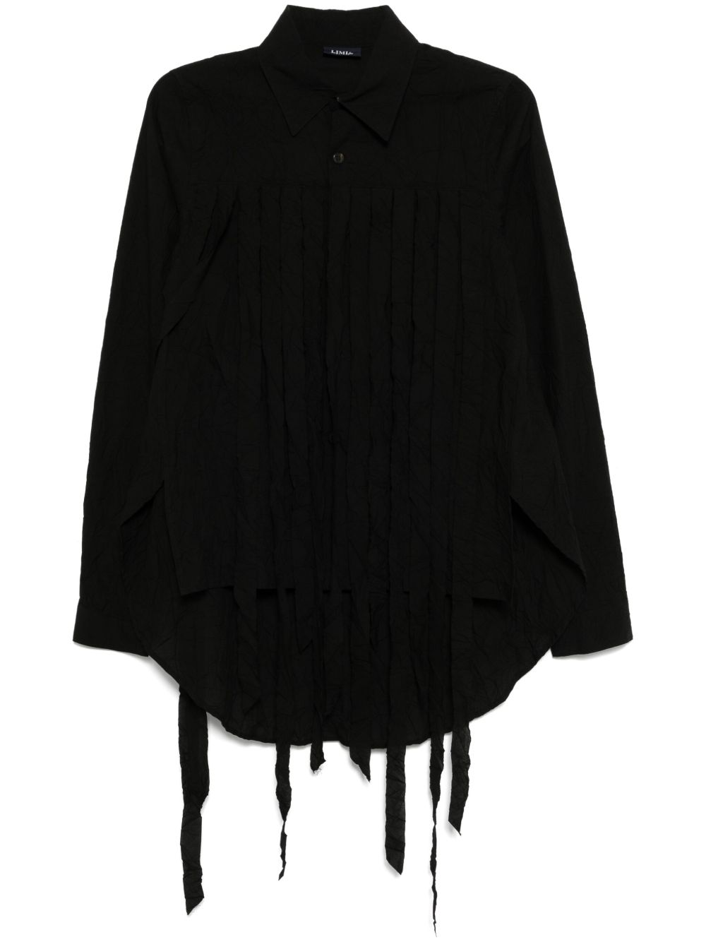 Yohji Yamamoto 皱褶效果衬衫 - 黑色