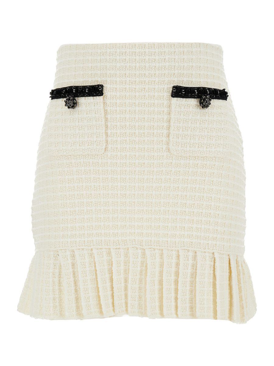 Self-Portrait Structured Knit Mini Skirt