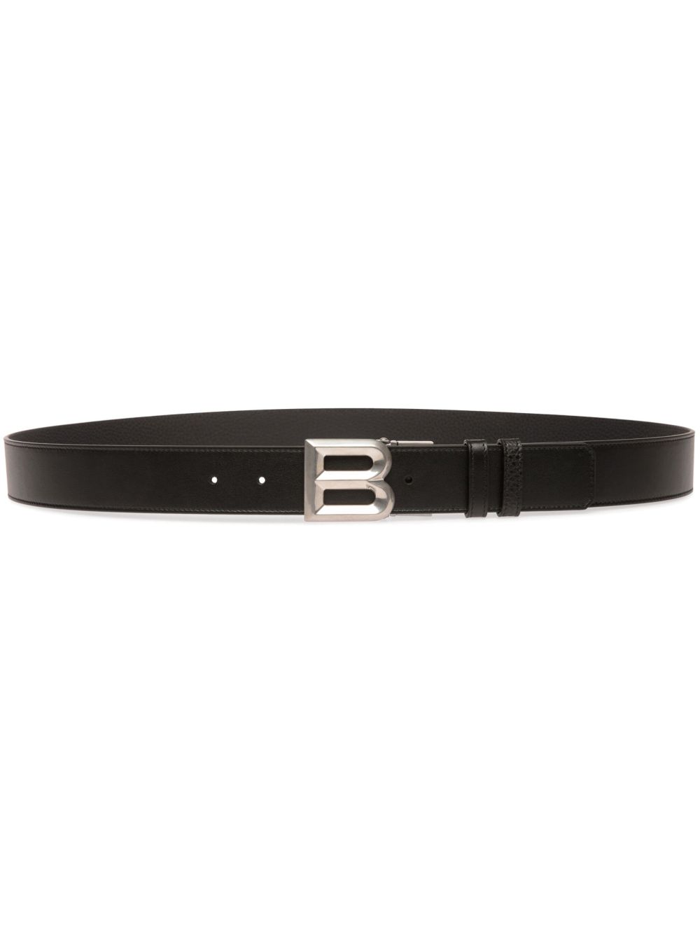 Bally logo扣环皮质腰带 - 黑色