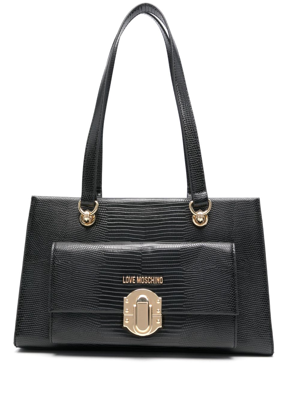 Love Moschino logo托特包 - 黑色