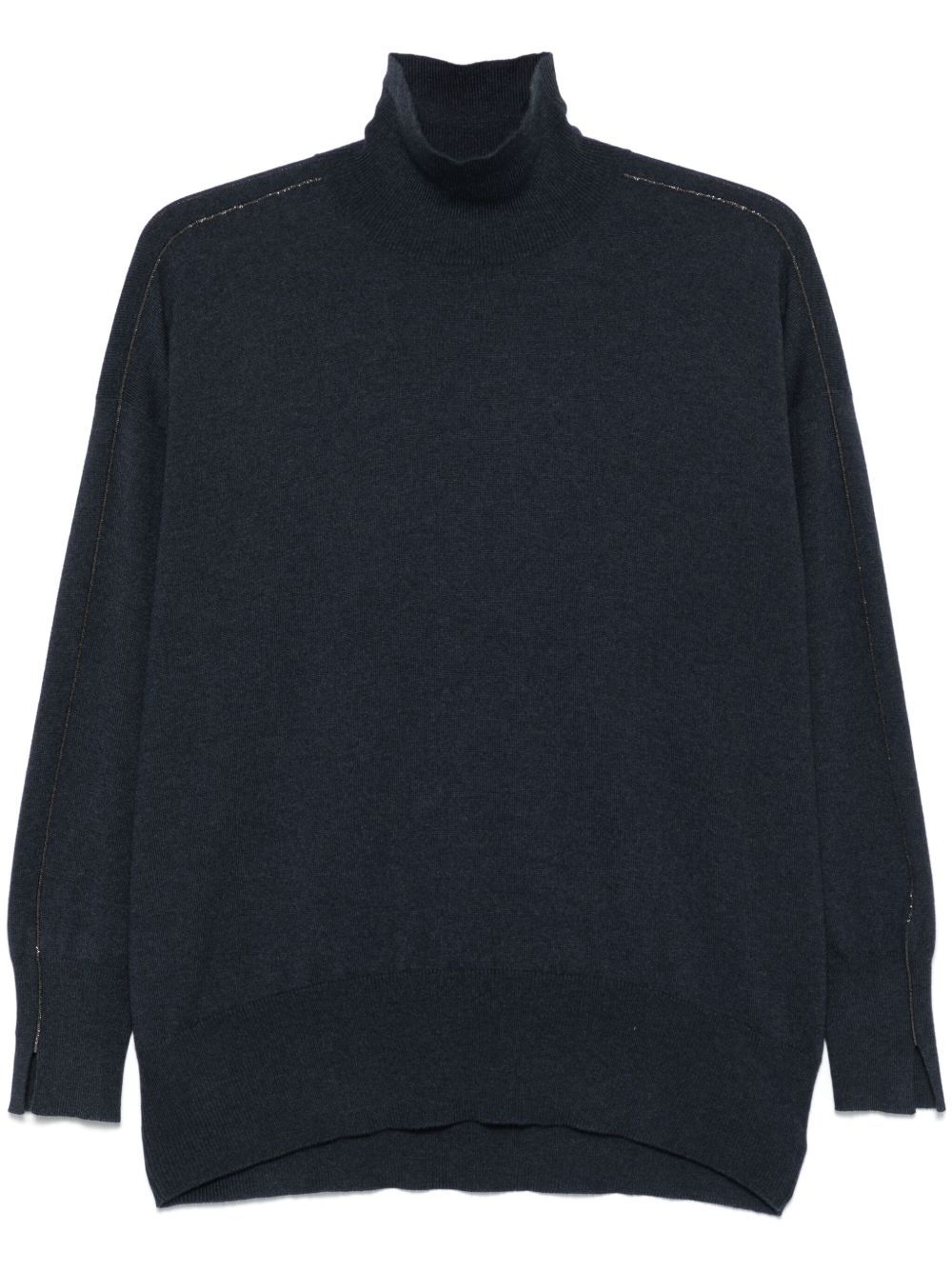 Brunello Cucinelli Monili 珠饰搭链细节毛衣 - 蓝色