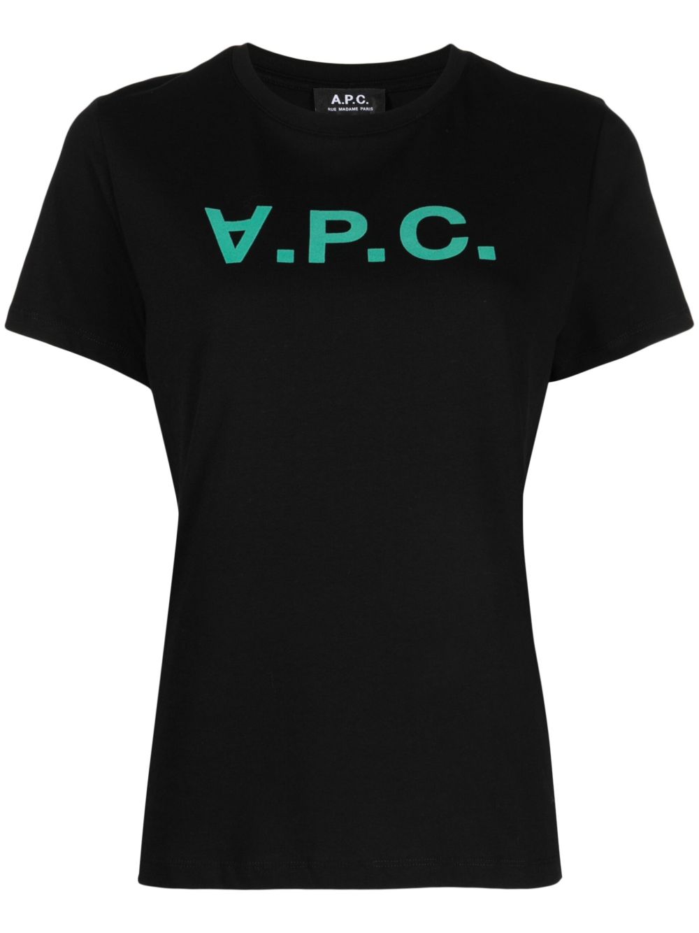 A.P.C. 植绒logo棉T恤 - 黑色