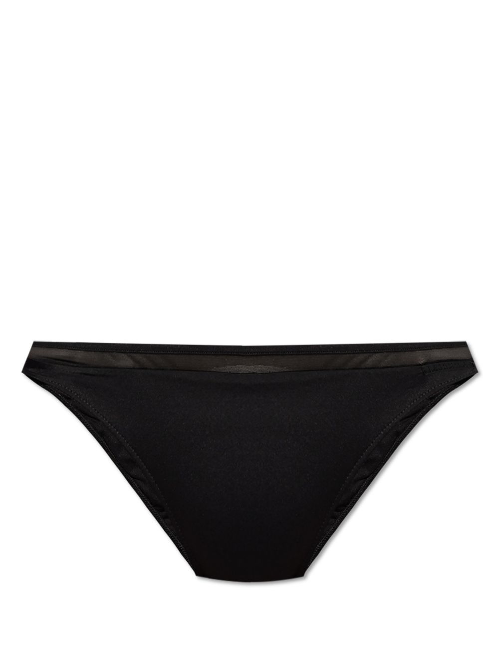 La Perla logo标牌网纱拼接比基尼三角裤 - 黑色