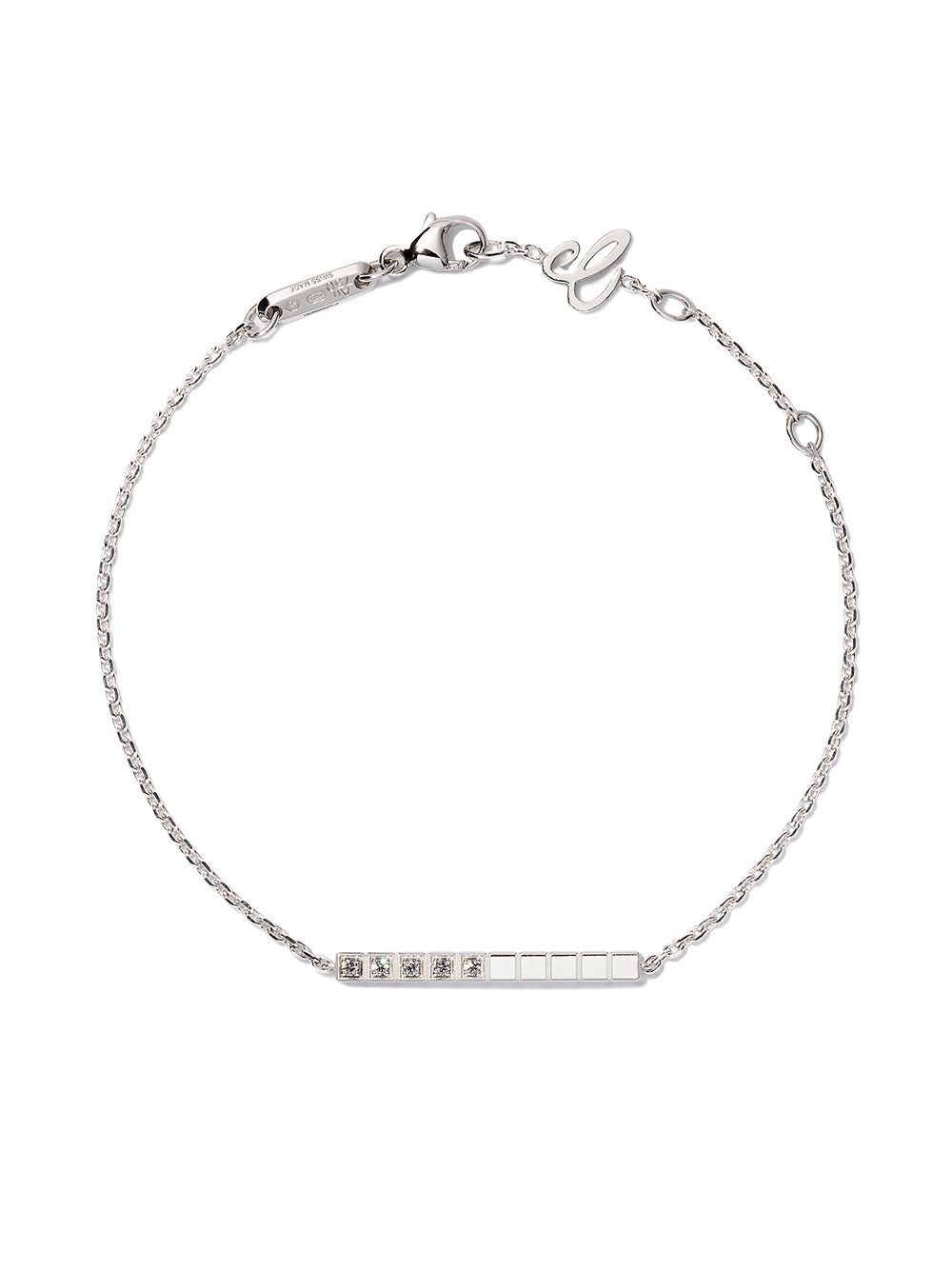 Chopard 18k白金Ice Cube Pure钻石手链 - 银色