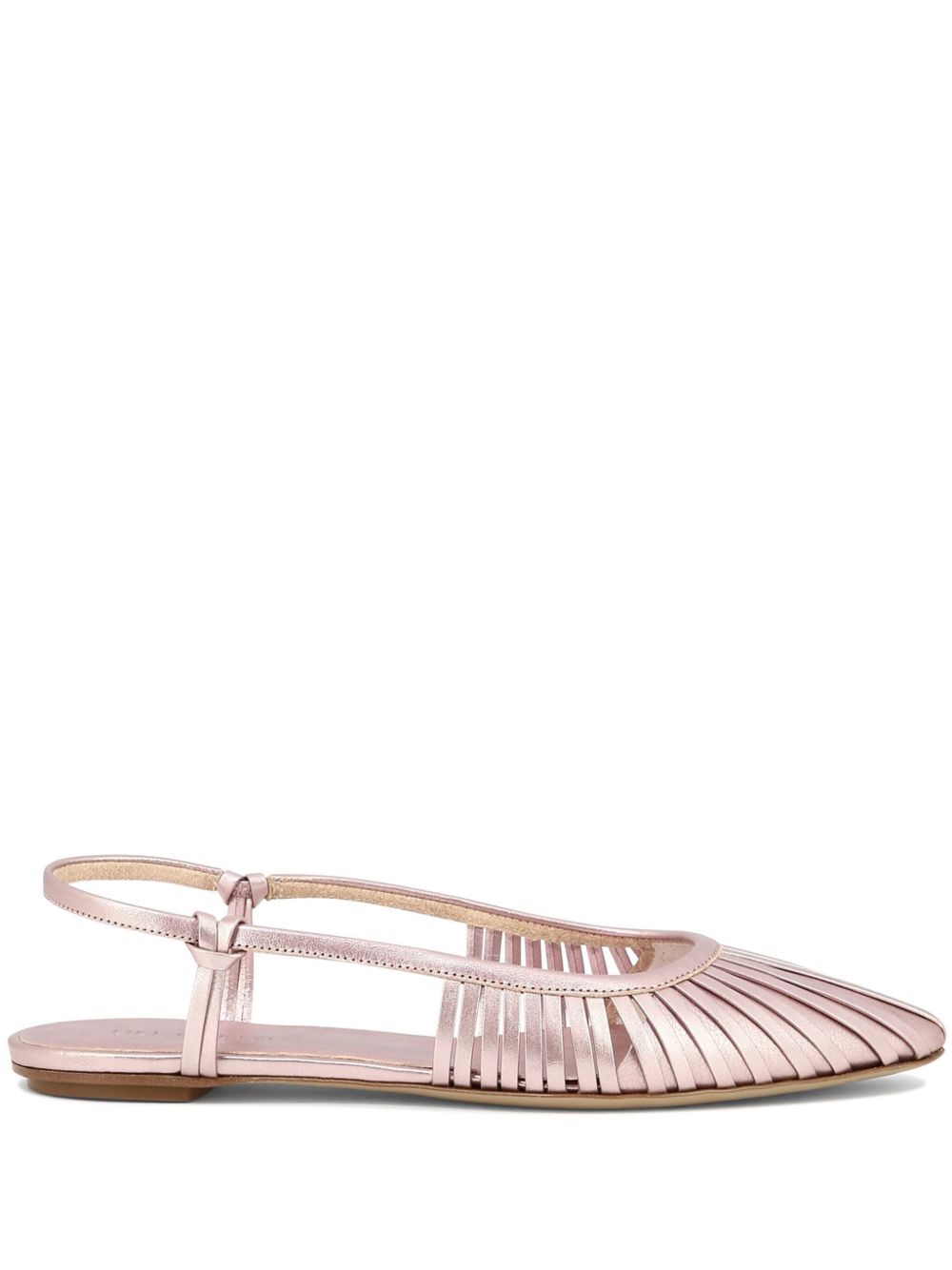 Del Carlo strappy leather ballerina flats - 粉色