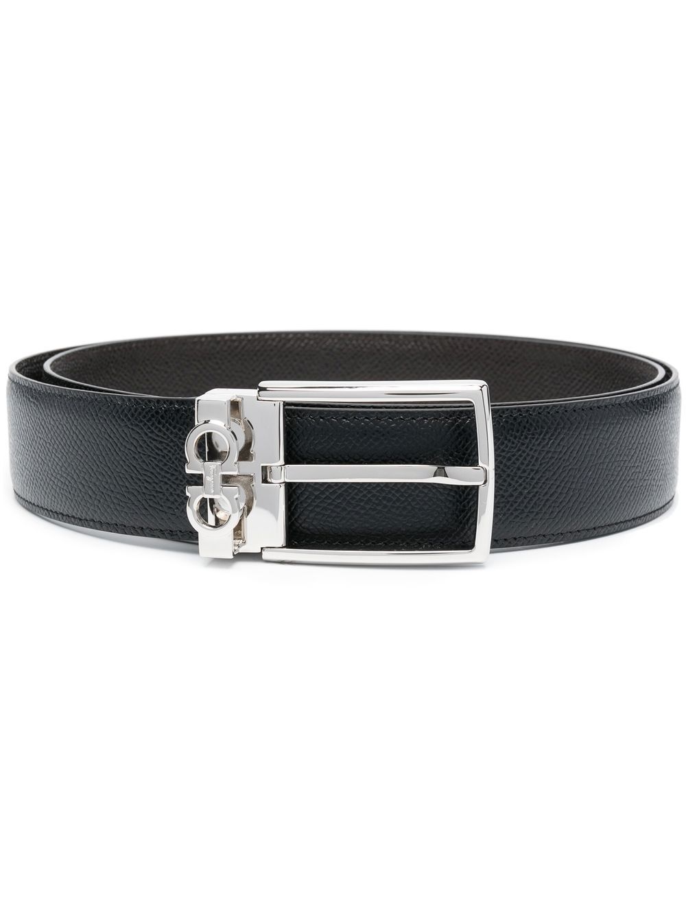 Ferragamo logo扣环腰带 - 黑色