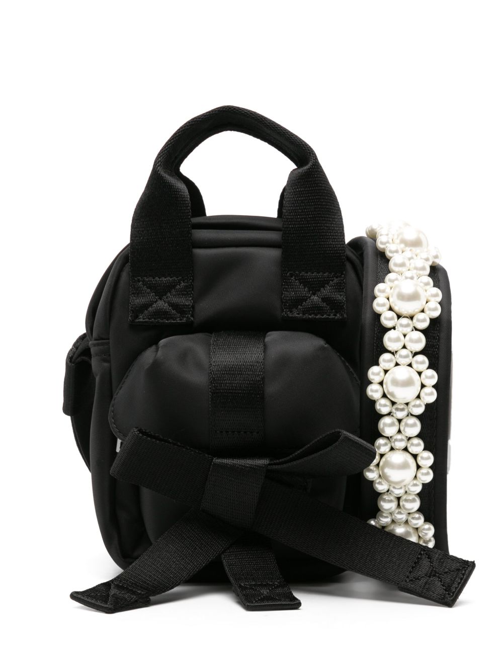 Simone Rocha 蝴蝶结细节斜挎包 - 黑色