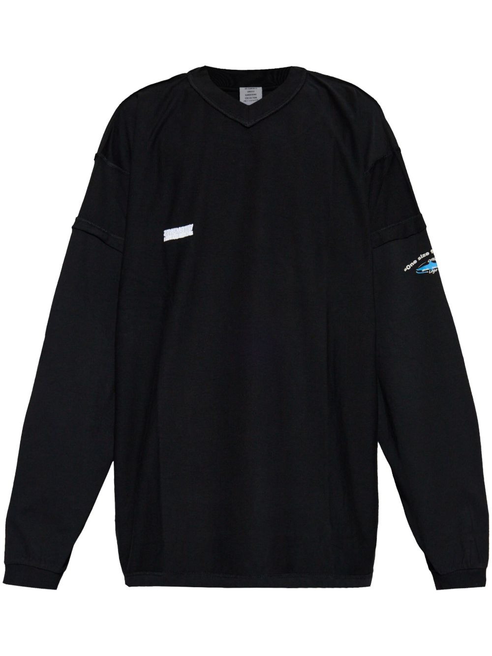 VETEMENTS logo印花棉卫衣 - 黑色