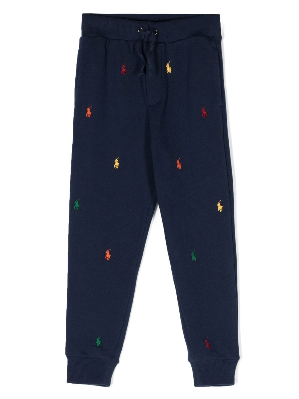 POLO RALPH LAUREN KIDS Polo Pony 刺绣运动裤 - 蓝色