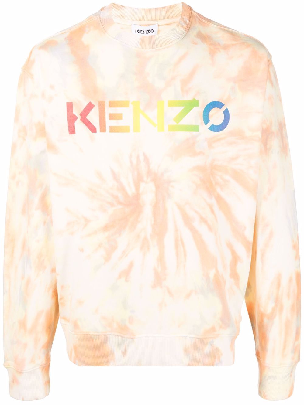 Kenzo logo印花扎染卫衣 - 橘色
