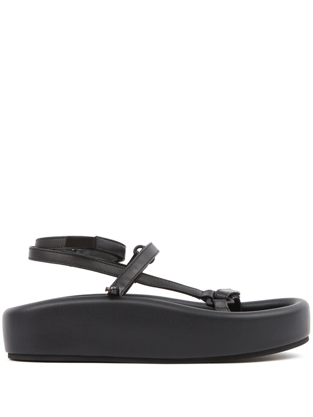 MM6 Maison Margiela Webbing 皮质凉鞋 - 黑色