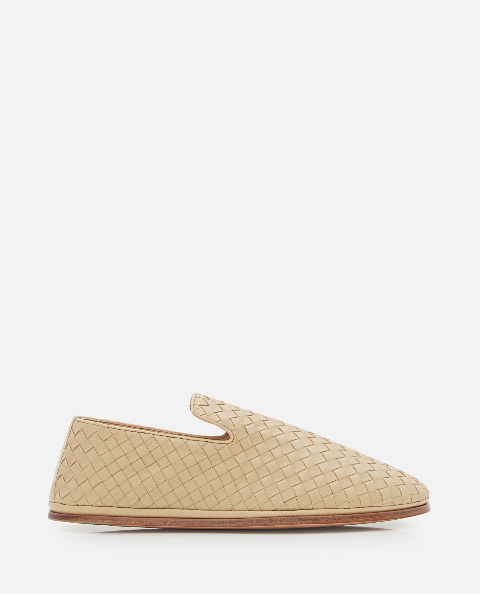 Bottega Veneta Beige Nappa Leather Slip Ons