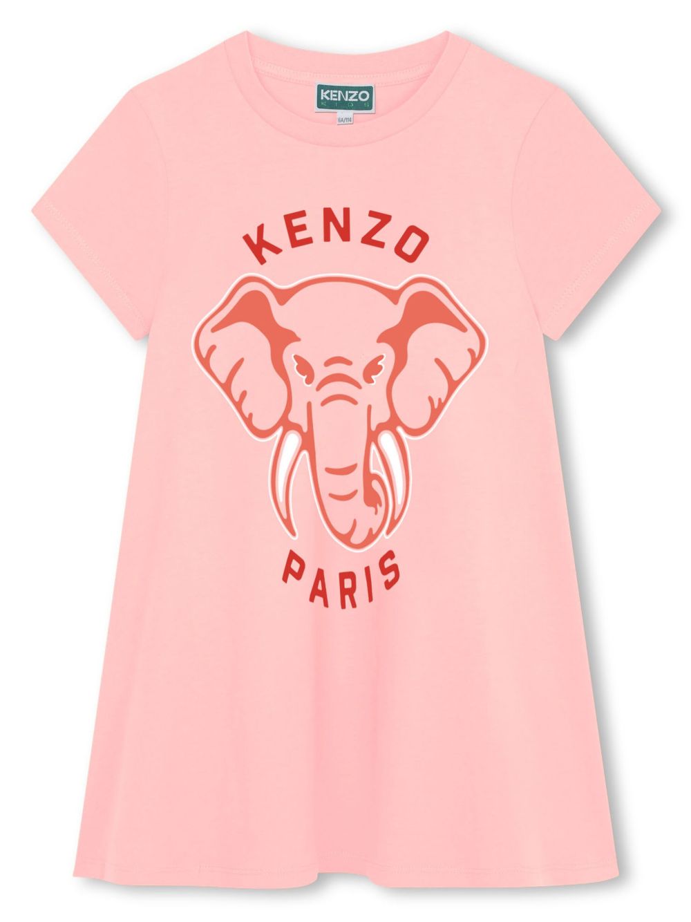 Kenzo Kids logo印花棉连衣裙 - 粉色