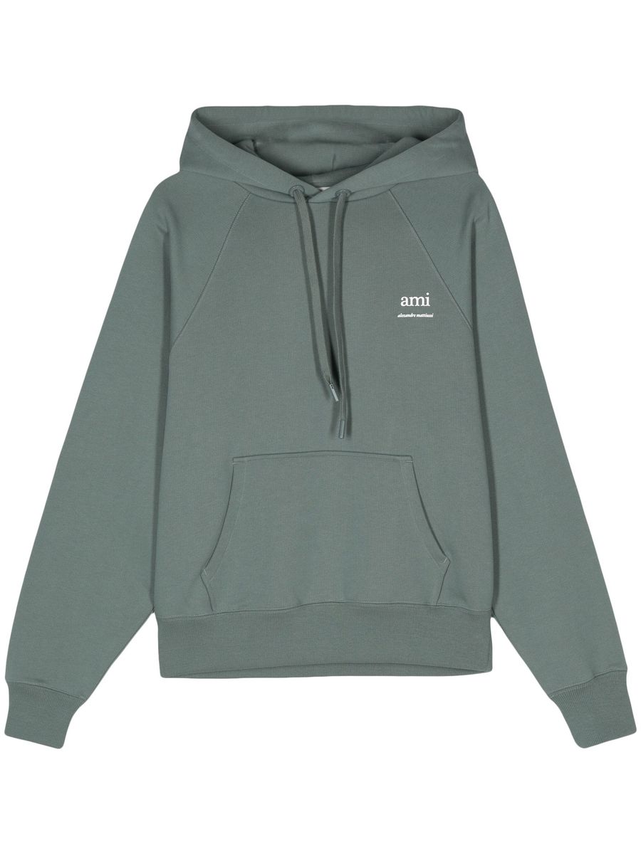 AMI Paris De Coeur Logo-Print Hoodie