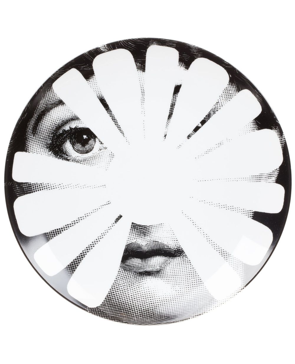 Fornasetti 插画印花瓷盘 - 白色