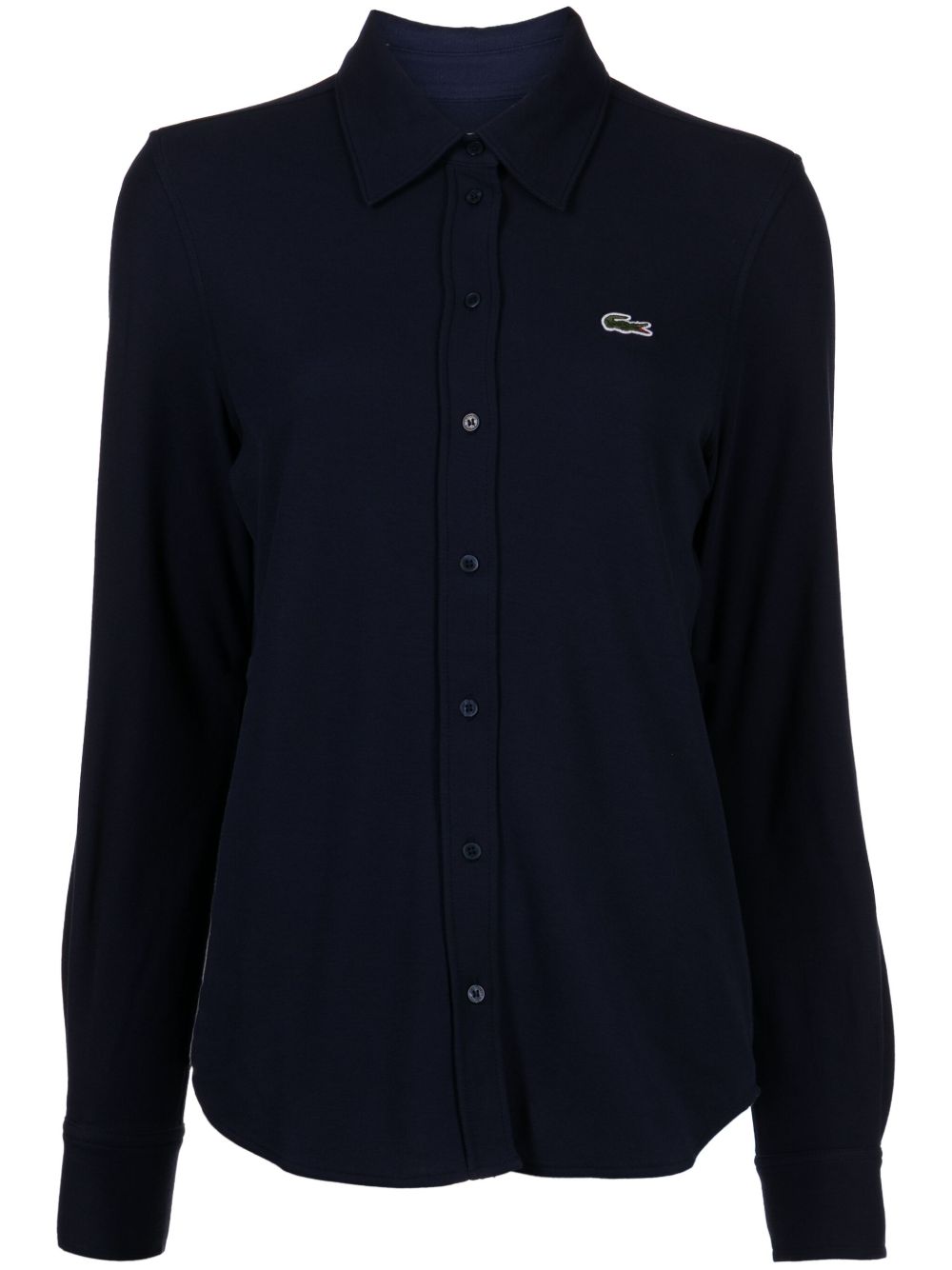 Lacoste logo贴花珠地布衫 - 蓝色
