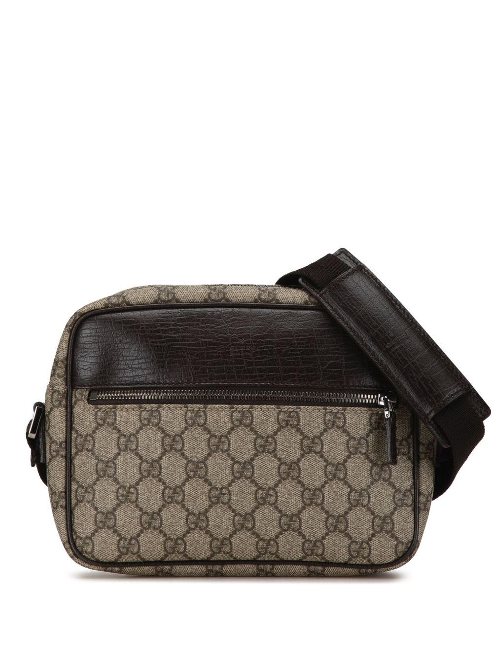 Gucci Pre-Owned GG Supreme 斜挎包（2000-2015年典藏款） - 褐色