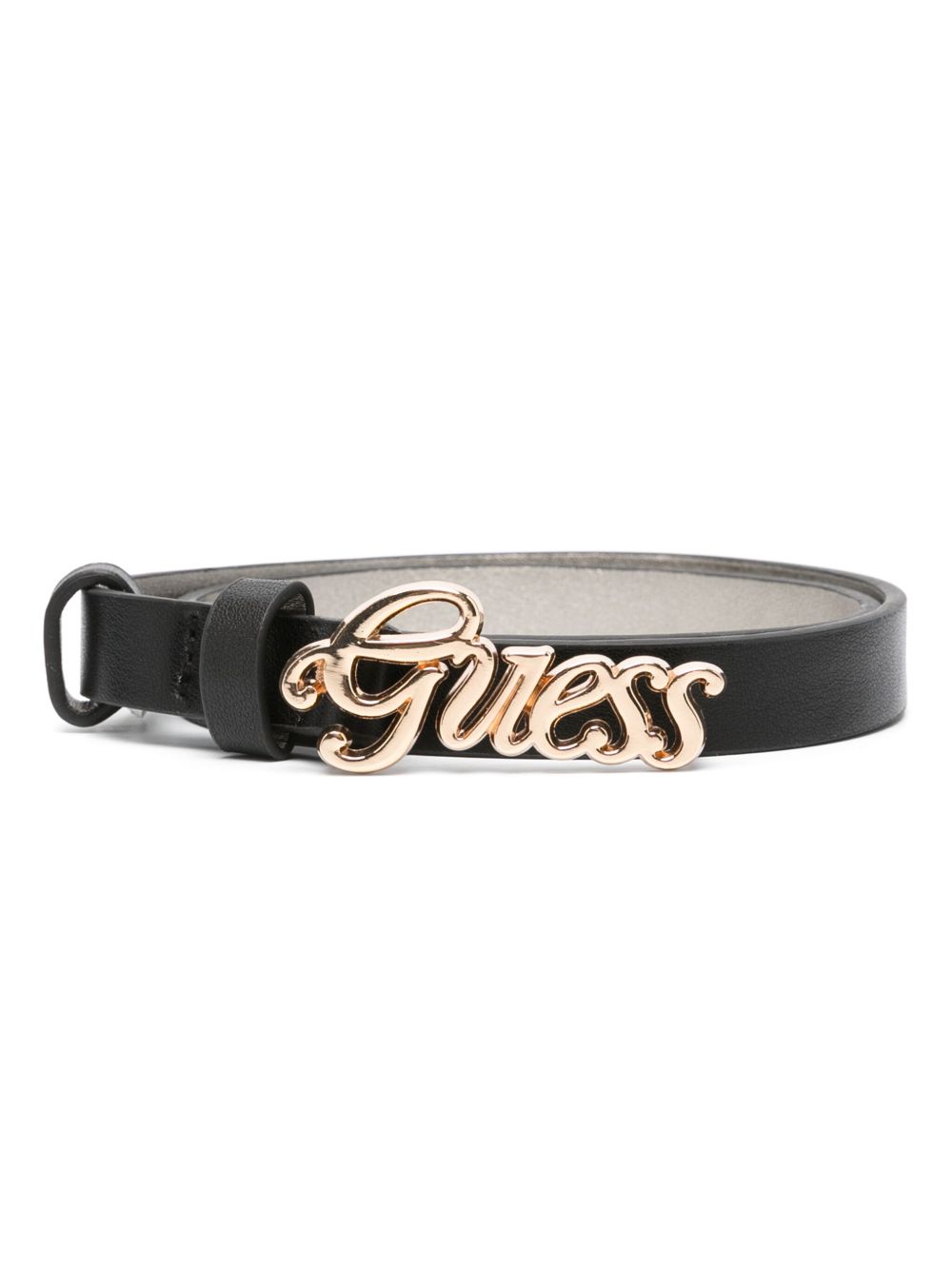 guess kids logo扣环腰带 - 黑色