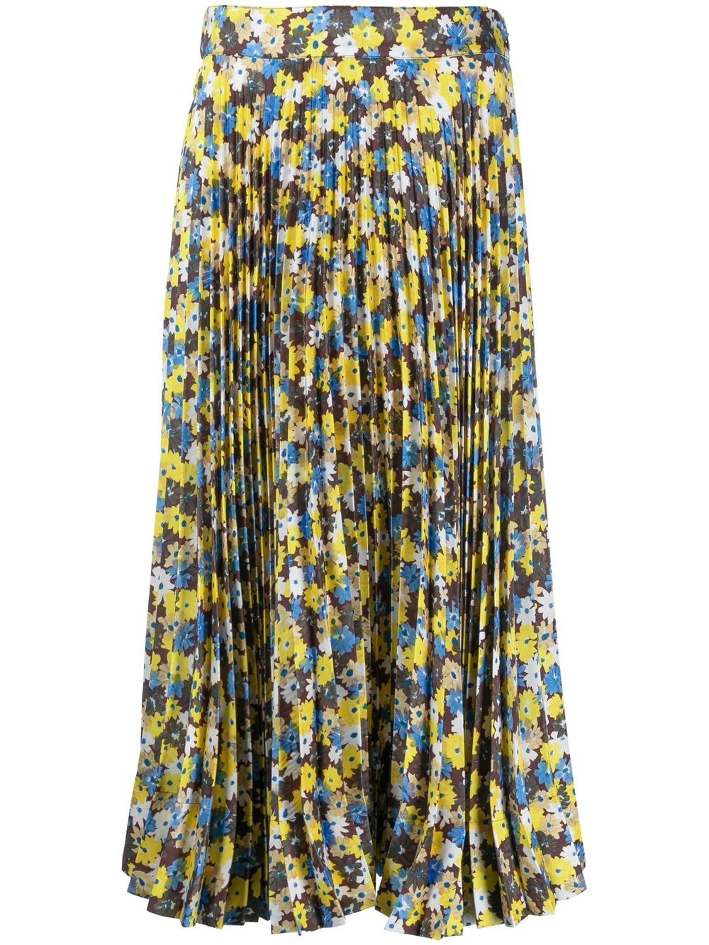 Plan C Twill Daisy Bouquet 印花半身裙 - 褐色