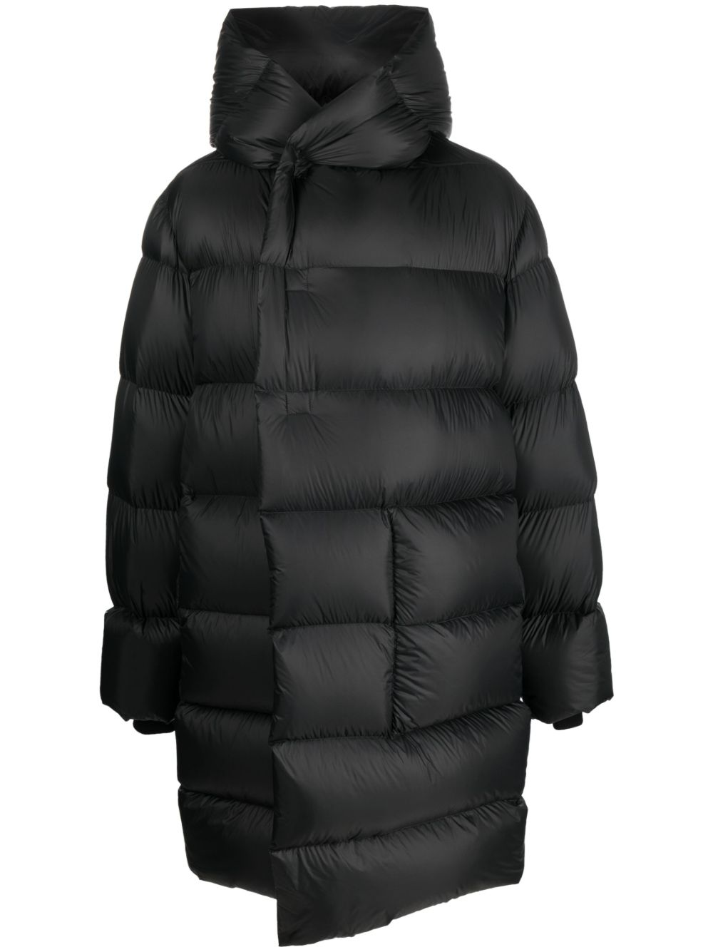 Rick Owens 超大款连帽填充外套 - 黑色