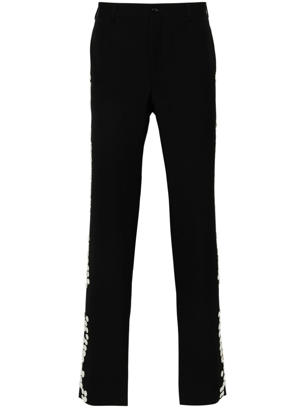 Comme des Garçons Homme Plus 纽扣缀饰长裤 - 黑色