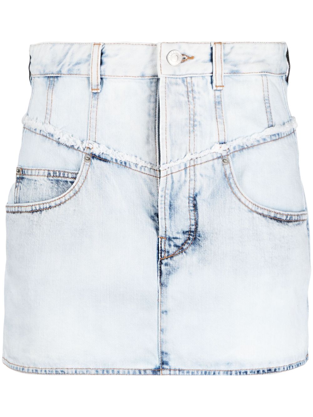 ISABEL MARANT Narjis 磨损边牛仔迷你半身裙 - 蓝色