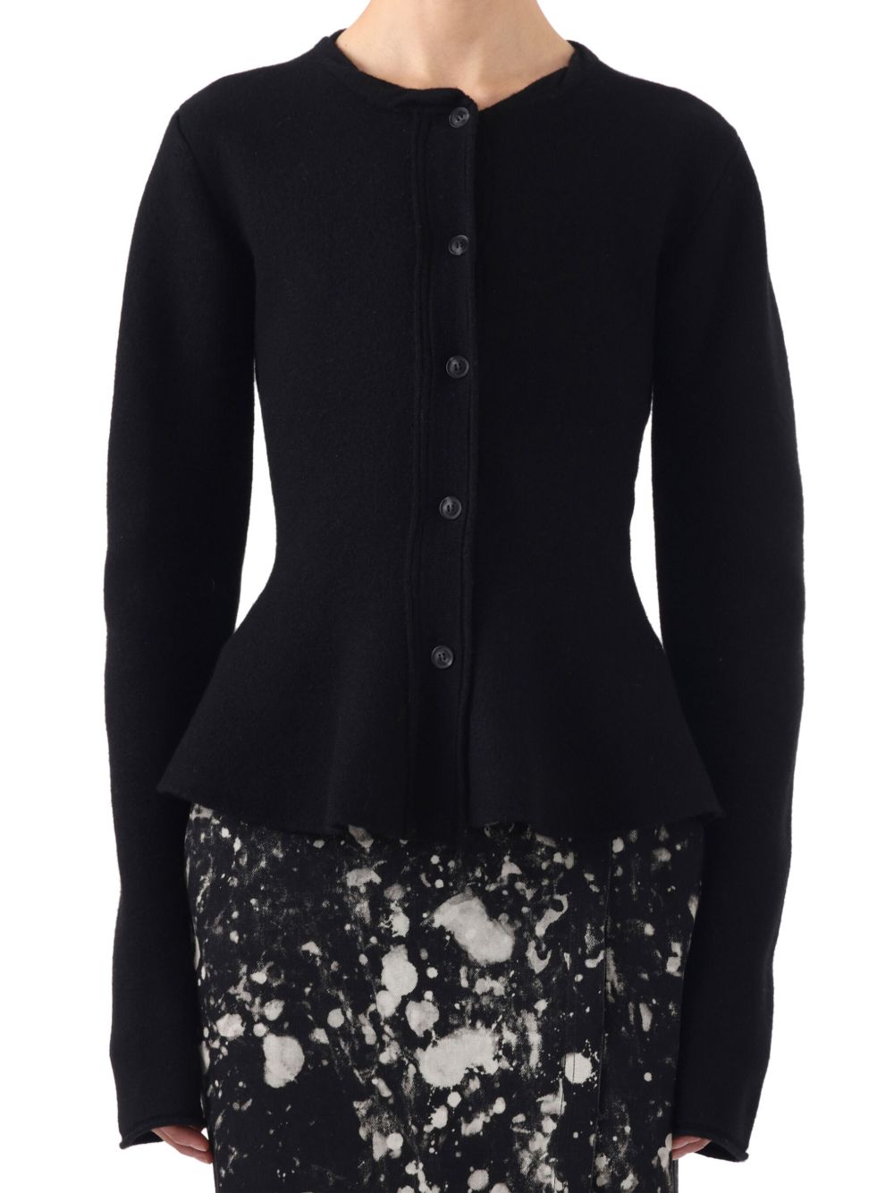 Jason Wu Collection 伞摆开衫 - 黑色