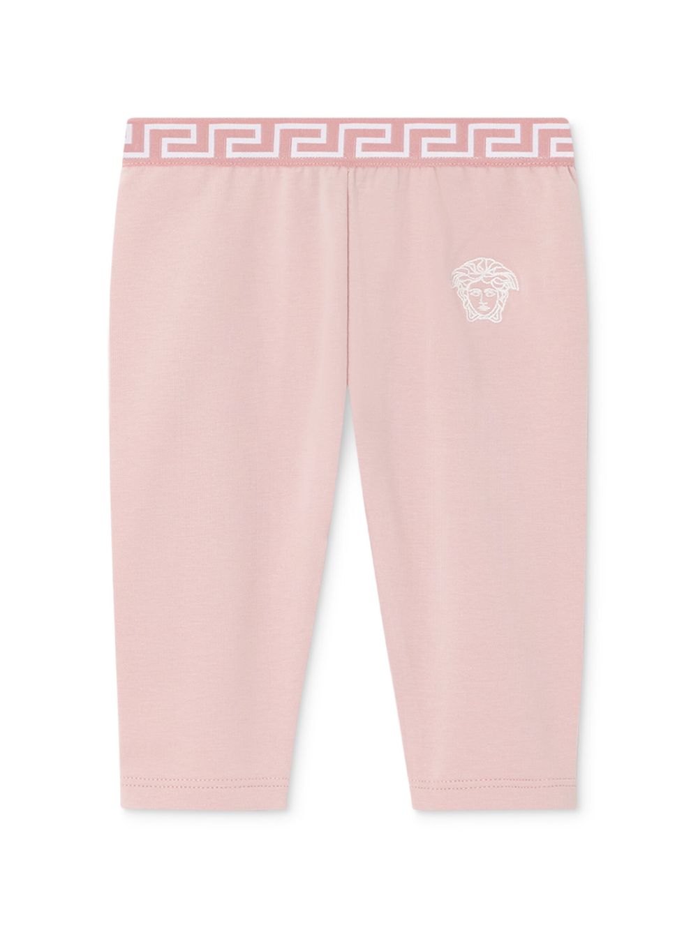 Versace Kids 希腊风图案裤腰打底裤 - 粉色