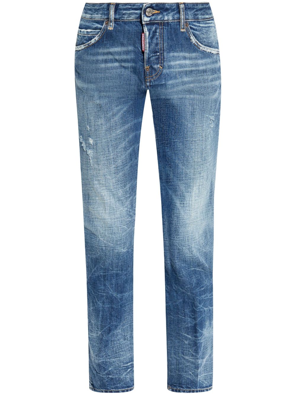 DSQUARED2 褪色效果锥形牛仔裤 - 蓝色