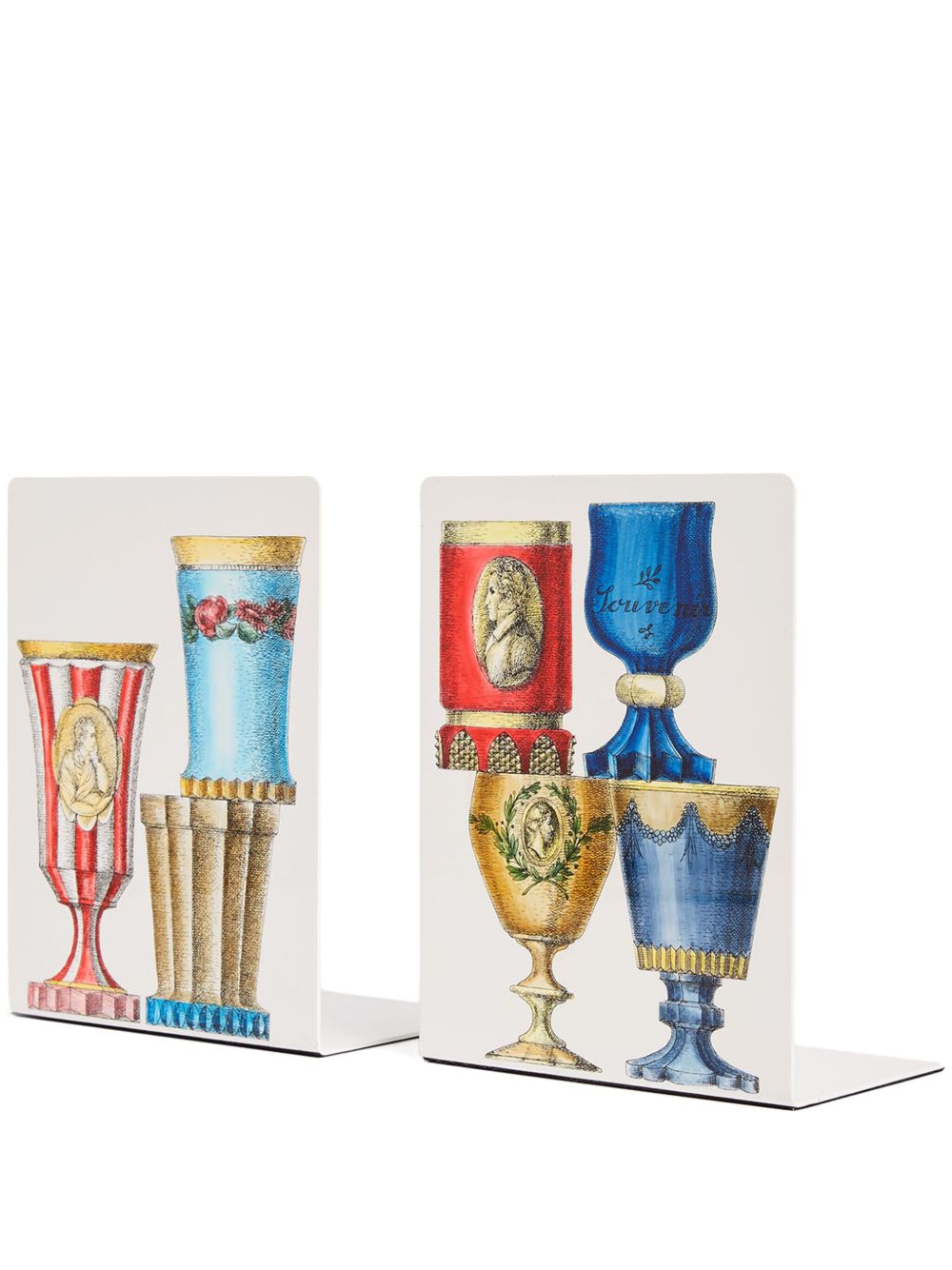 Fornasetti Bicchieri Di Boemia 书挡（两件装） - 白色