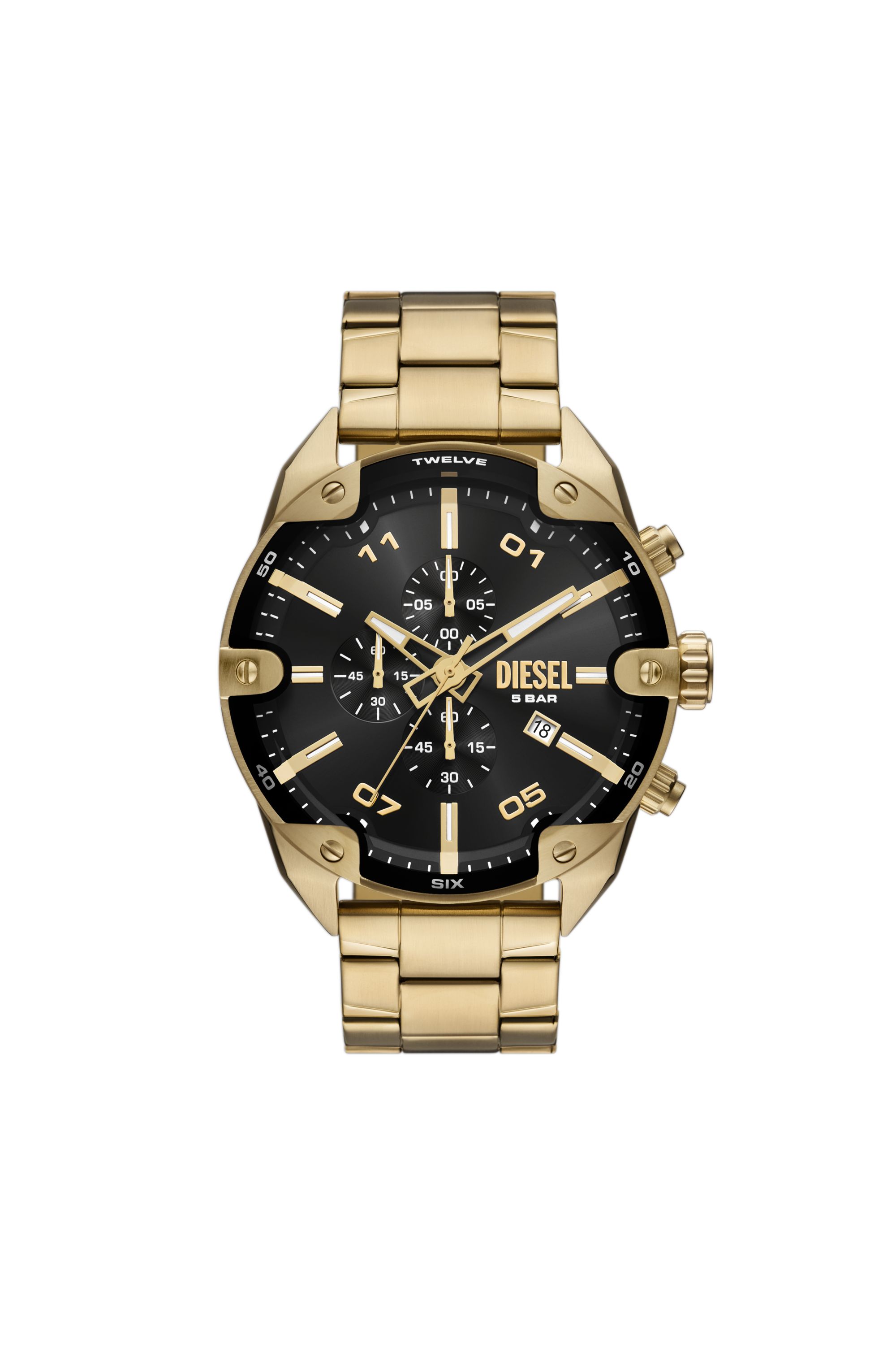 Diesel - Spiked stainless steel watch - Timeframes - Man - Gold