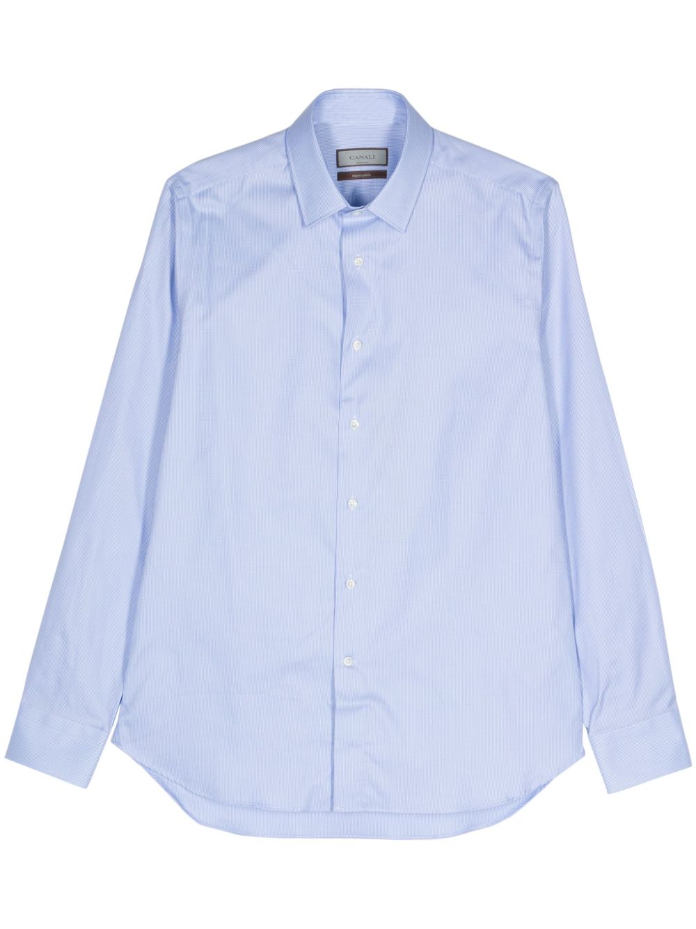 Canali 长袖棉衬衫 - 蓝色
