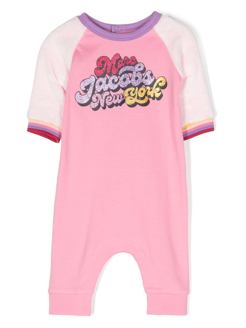 Marc Jacobs Kids logo印花连体衣 - 粉色