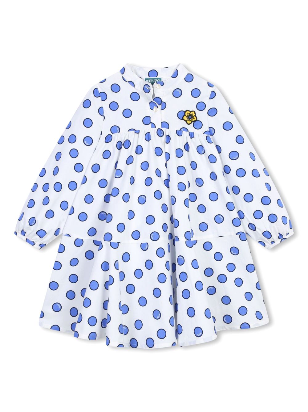 Kenzo Kids 波点连衣裙 - 白色