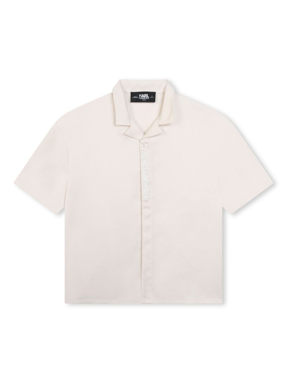 Karl Lagerfeld Kids 莱赛尔纤维短袖衬衫 - 白色
