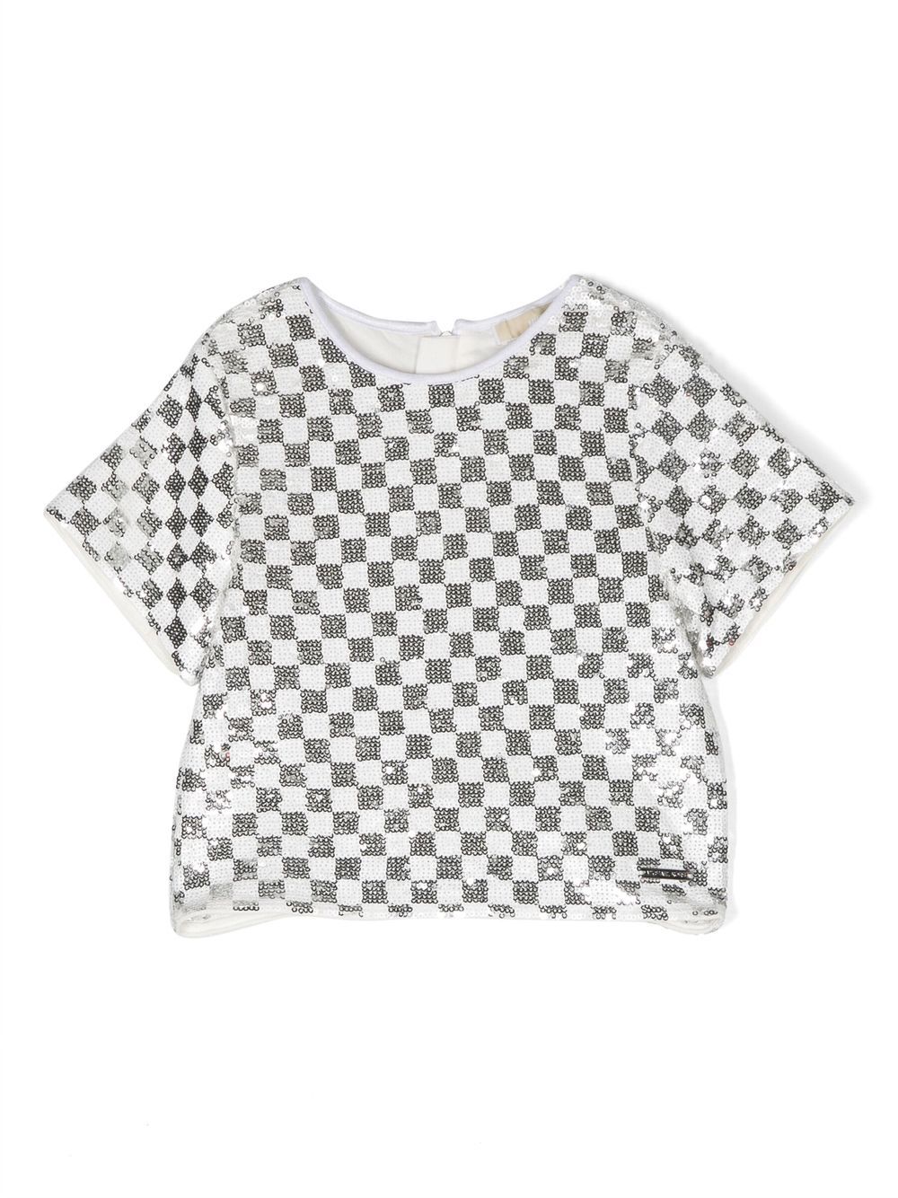 Michael Kors Kids 亮片缀饰格纹上衣 - 灰色