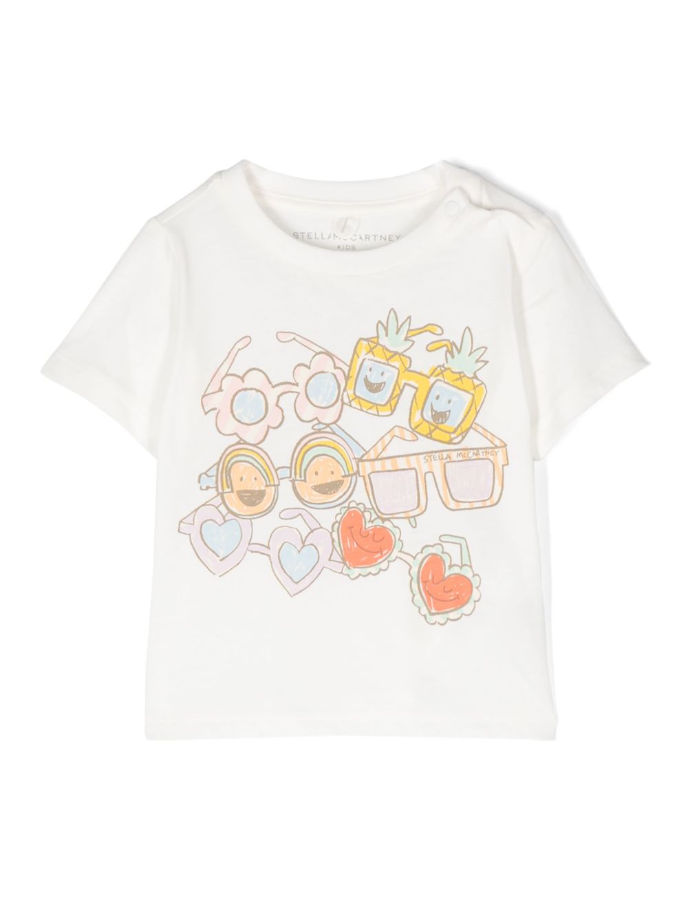 Stella McCartney Kids Sunglasses Doodle 印花棉T恤 - 白色