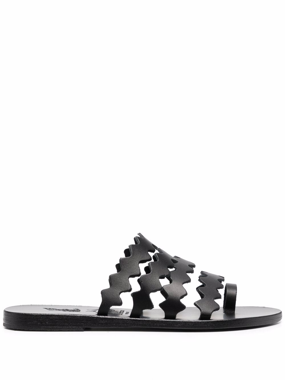 Ancient Greek Sandals Niki Onda 皮质凉鞋 - 黑色