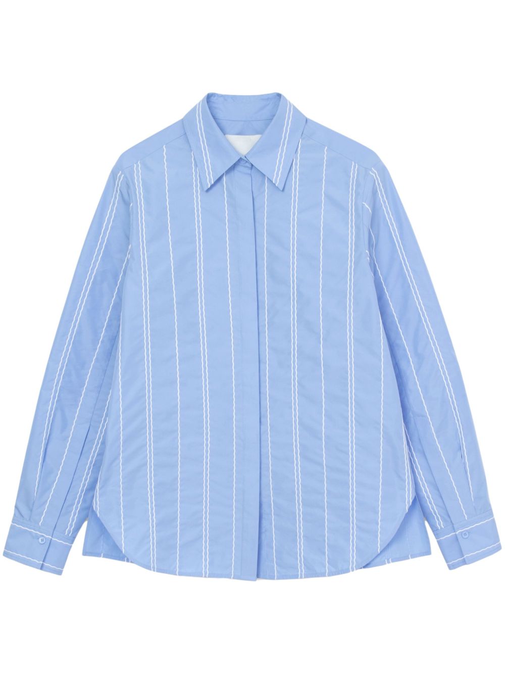 3.1 Phillip Lim 条纹图案棉混纺衬衫 - 蓝色