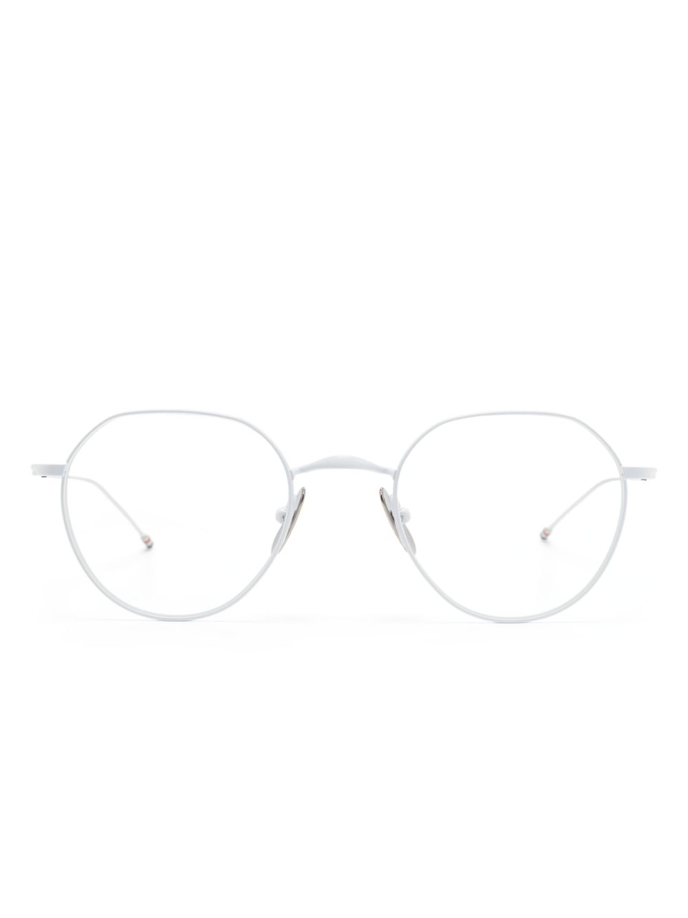 Thom Browne Eyewear 钛圆框眼镜 - 白色