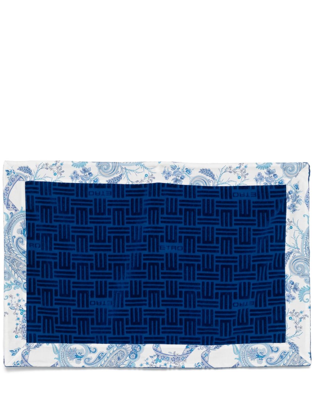 ETRO logo植绒浴巾（87厘米 x 59厘米） - 蓝色