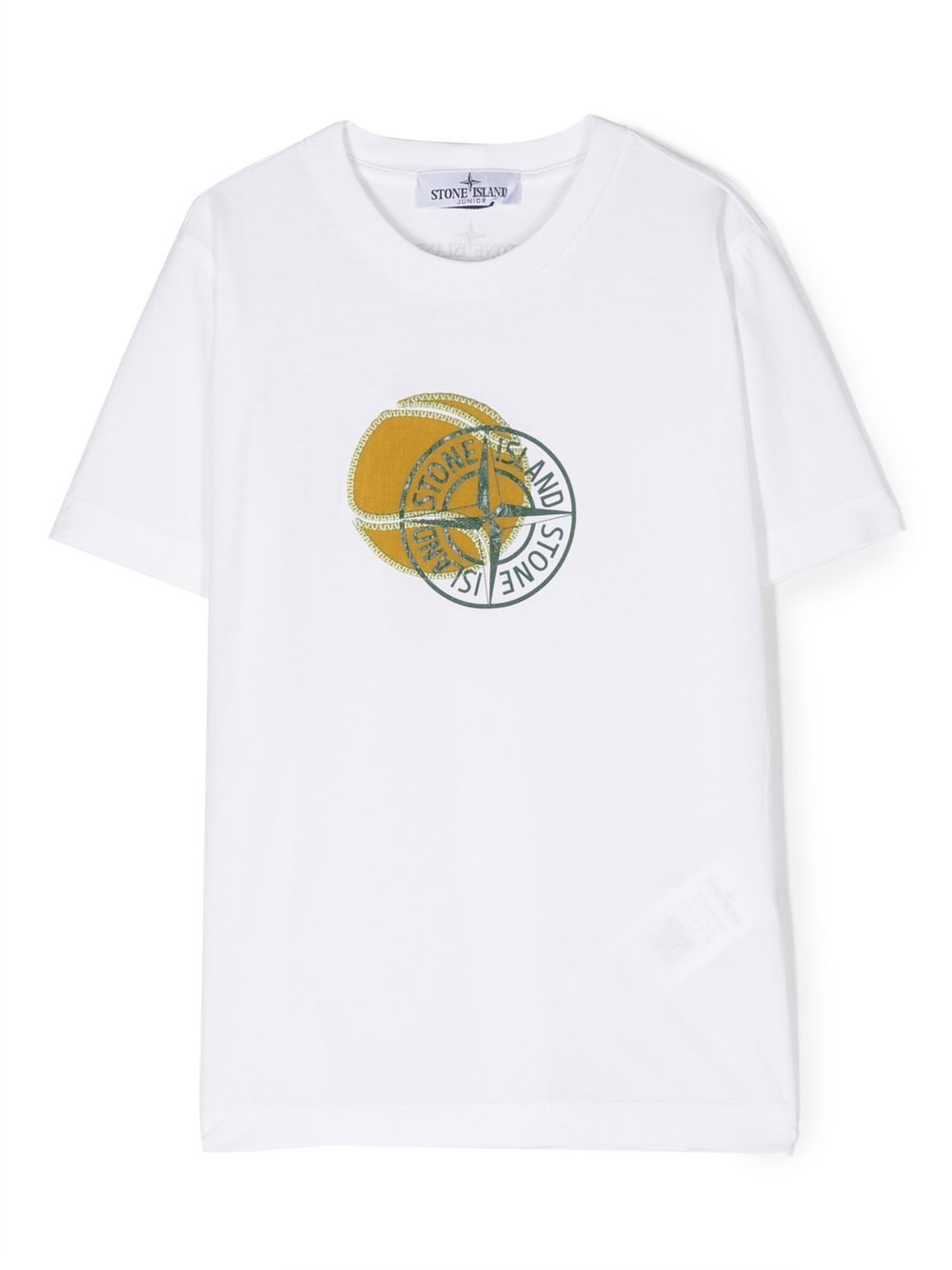 Stone Island Junior logo印花短袖T恤 - 白色