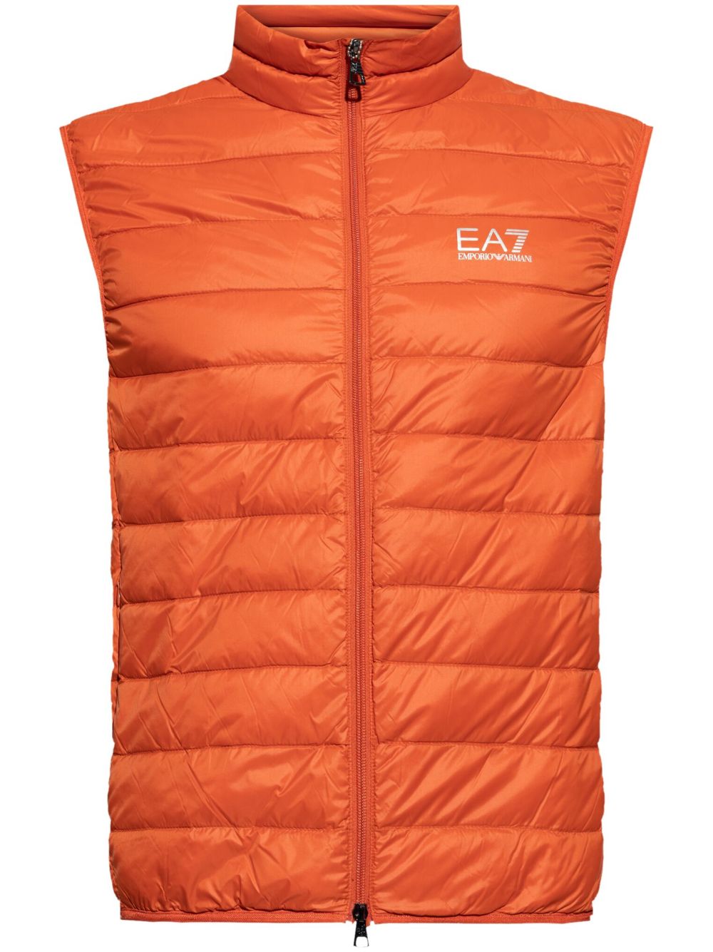 Ea7 Emporio Armani logo印花填充马甲 - 橘色