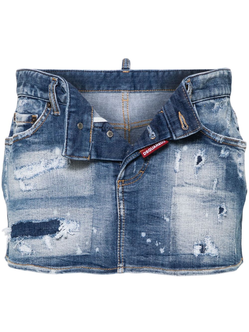 DSQUARED2 迷你牛仔半身裙 - 蓝色