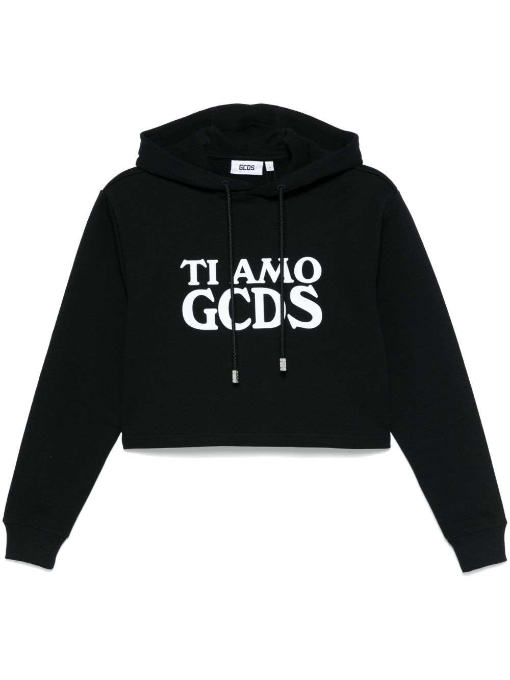 GCDS Ti Amo 短款连帽衫 - 黑色