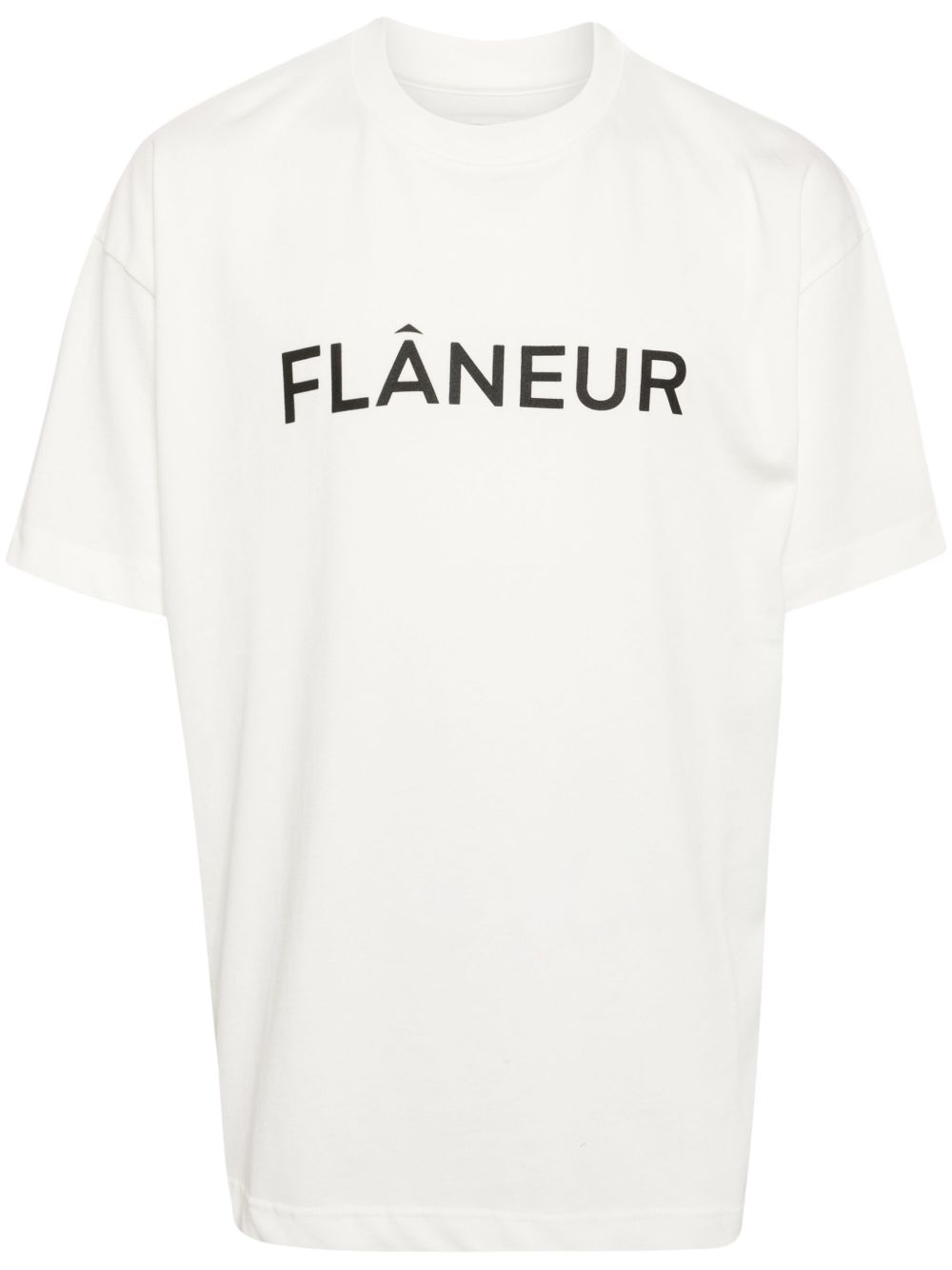 FLÂNEUR logo印花棉T恤 - 白色